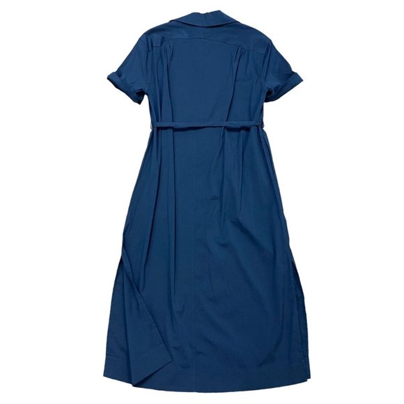 Kit & Ace Midi Shirt Dress XS / S Blue Belted Pockets Cotton - Picture 2 of 5